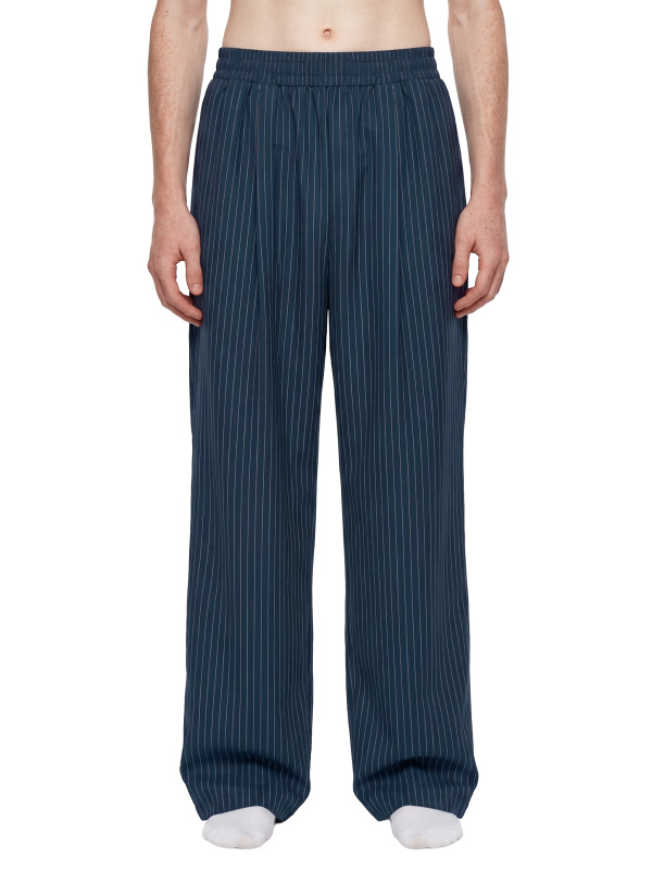 Unisex Striped Pleated Pants