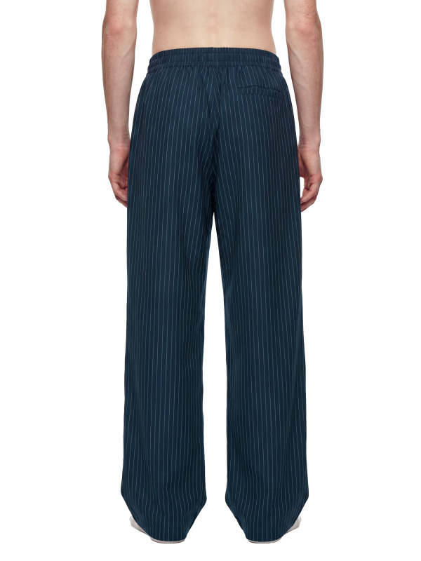 Unisex Striped Pleated Pants