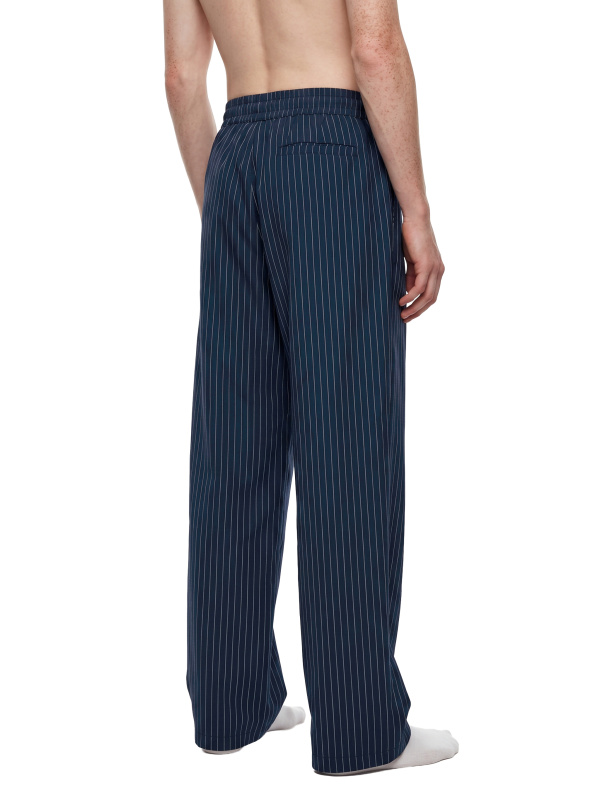Unisex Striped Pleated Pants