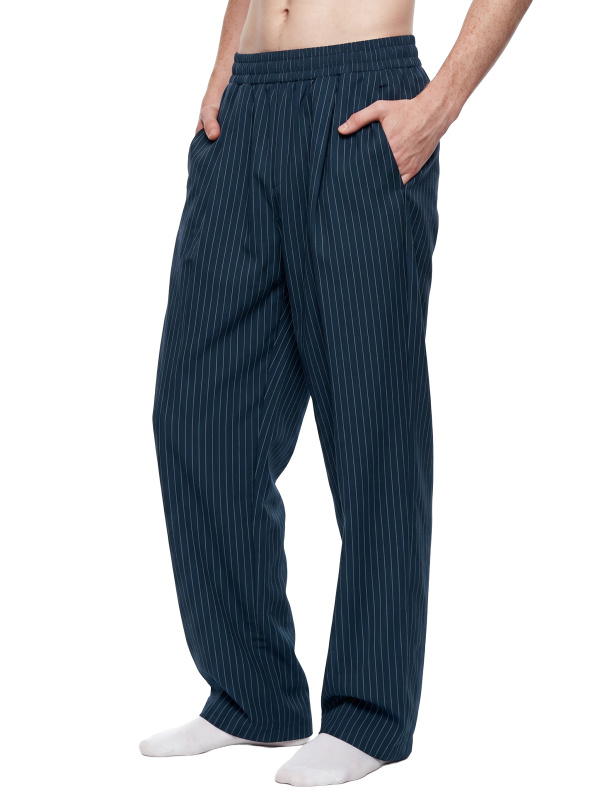 Unisex Striped Pleated Pants
