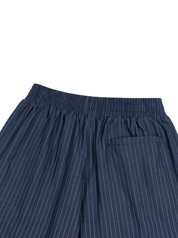 Unisex Striped Pleated Pants
