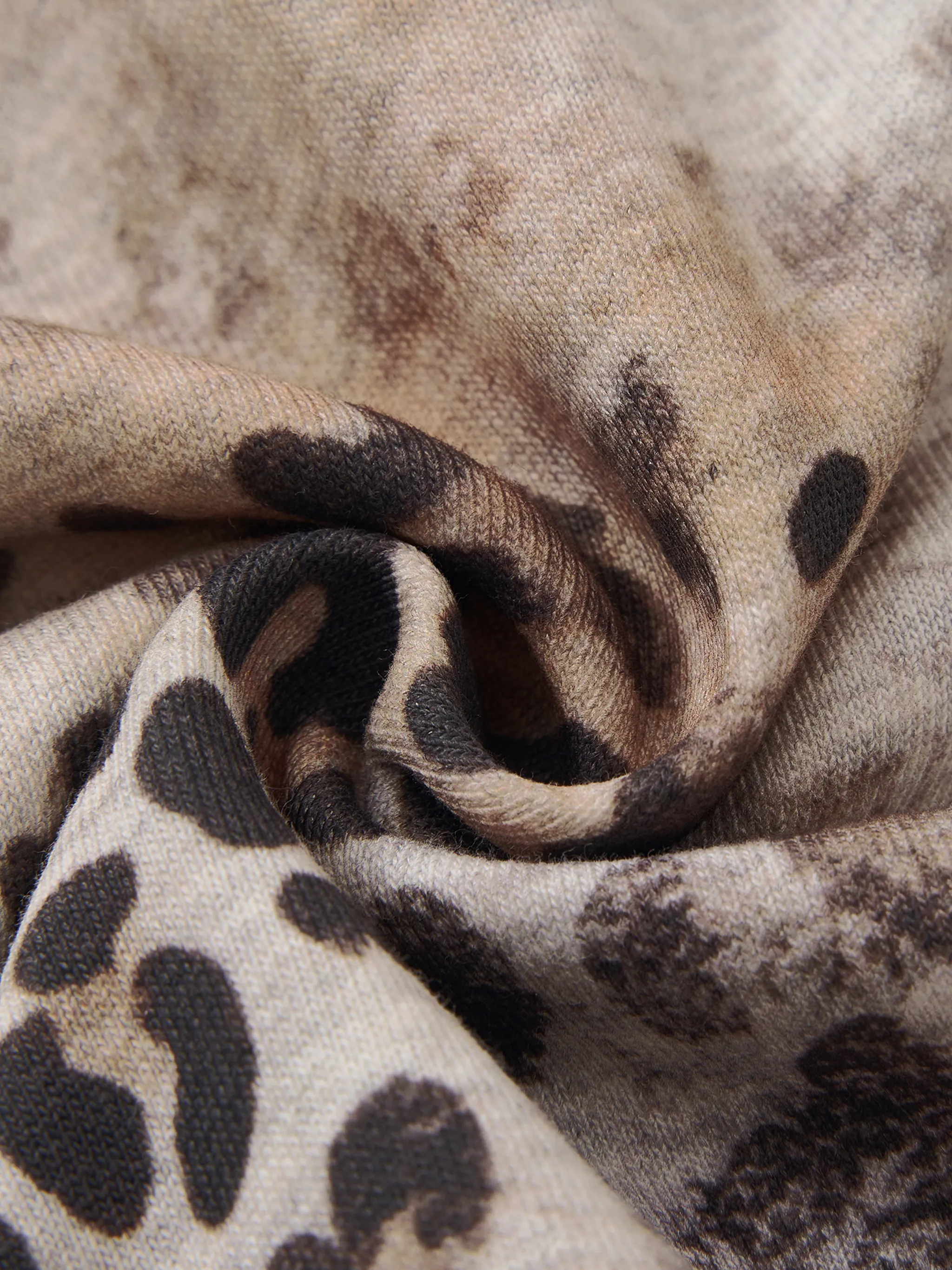 Unisex Vintage Wash Leopard Full Zip Hoodie