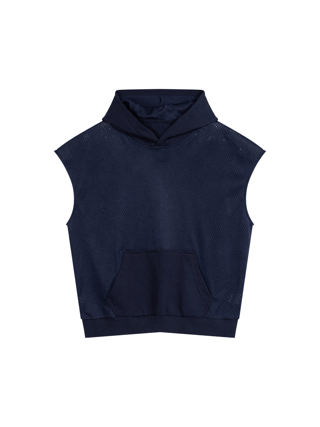 Unisex Panel Mesh Sleeveless Hoodie - Main Image