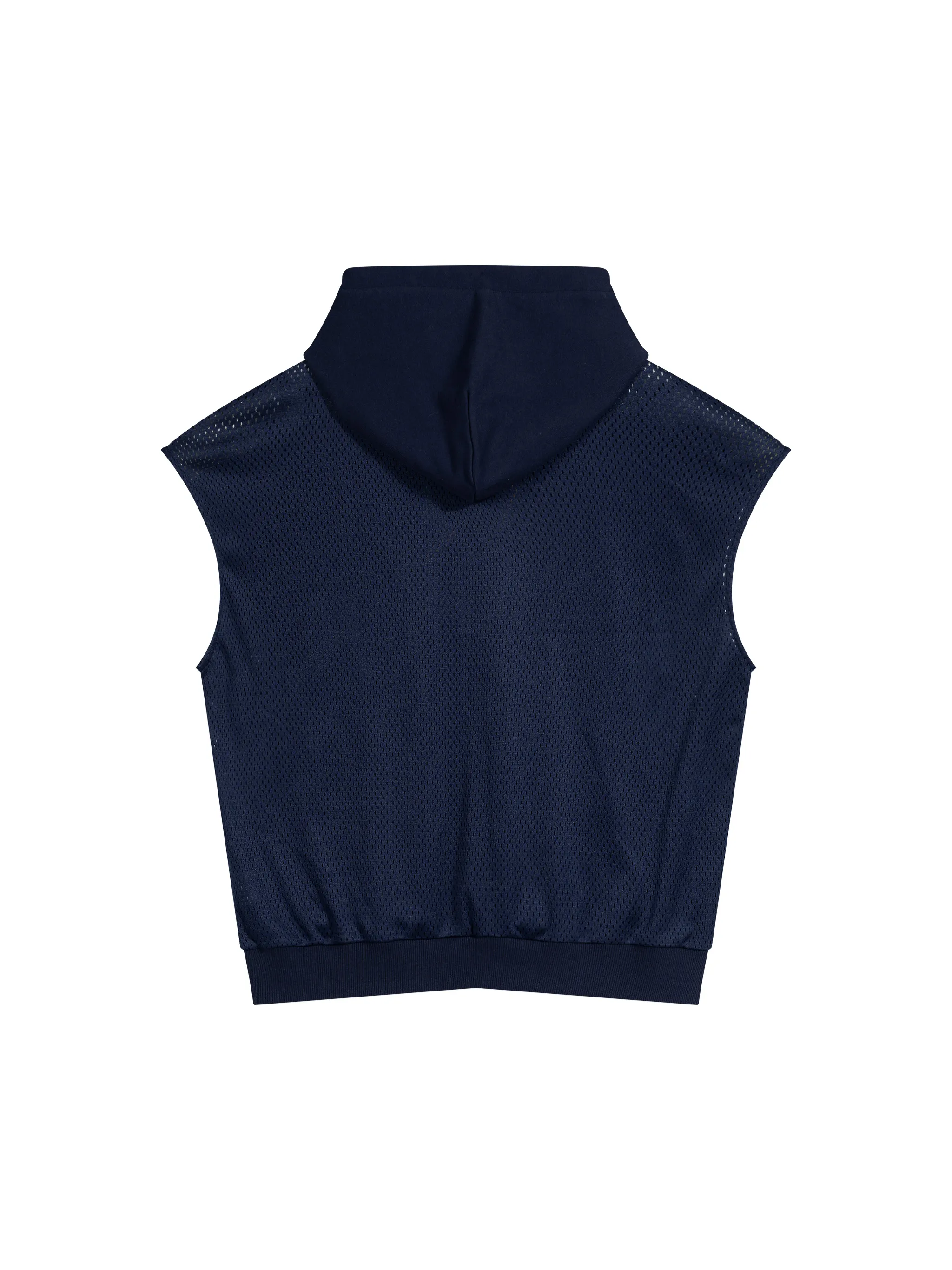 Unisex Panel Mesh Sleeveless Hoodie