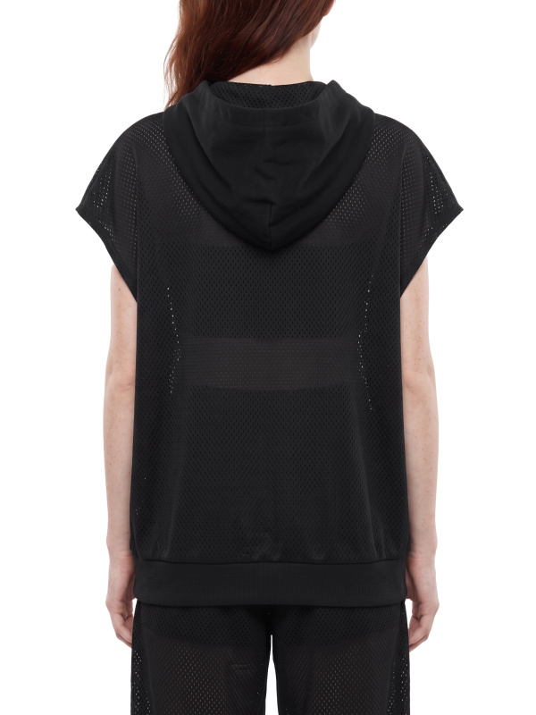 Unisex Panel Mesh Sleeveless Hoodie