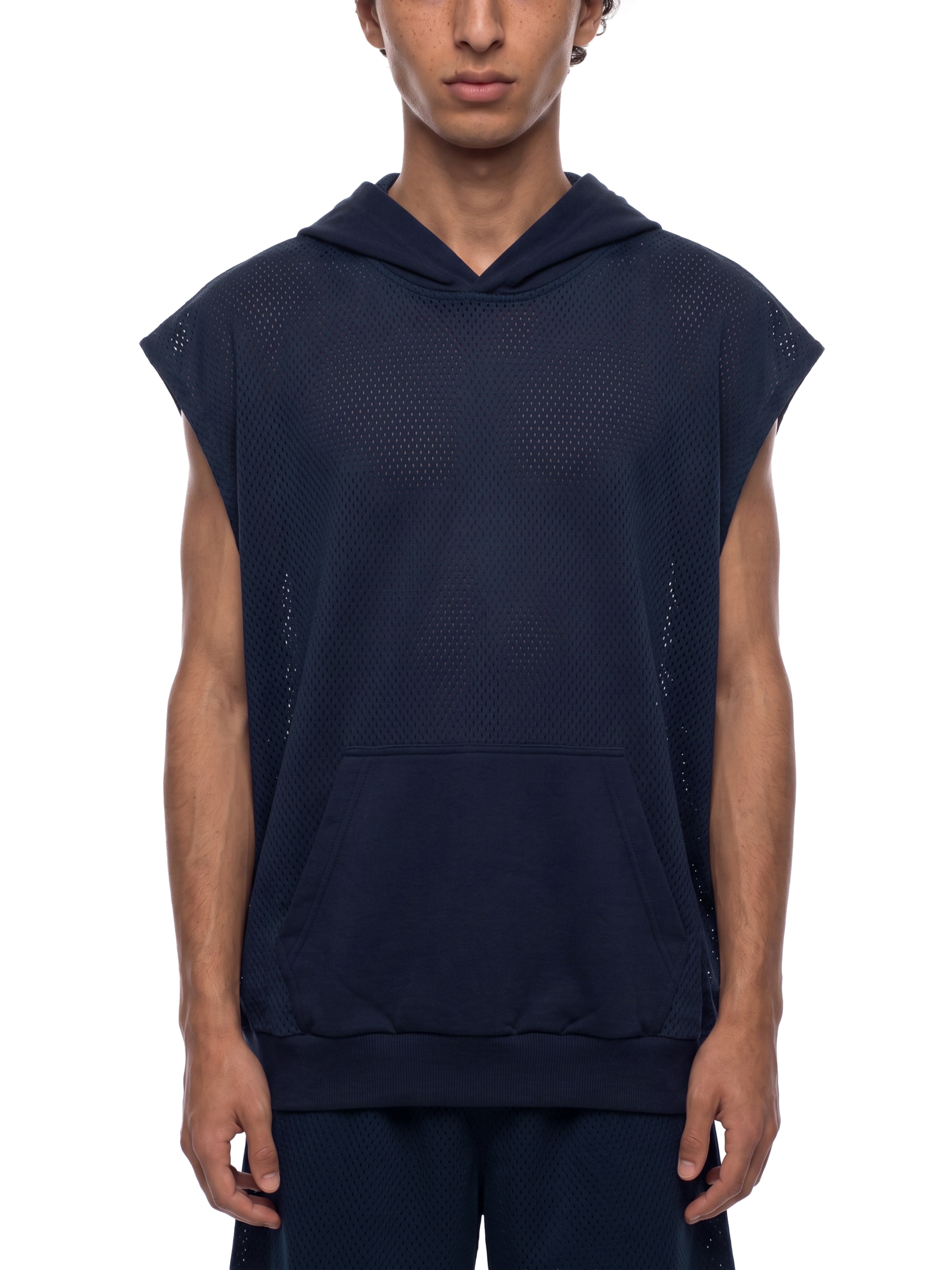 Unisex Panel Mesh Sleeveless Hoodie #UT0177 | TAPSTITCH