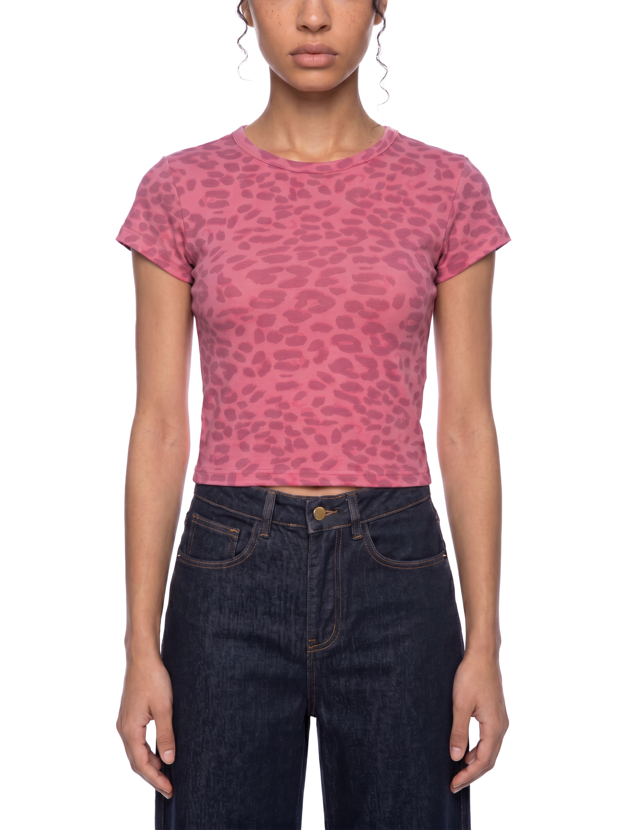 Women's Leopard Print Crop T-Shirt #WT0218 | TAPSTITCH