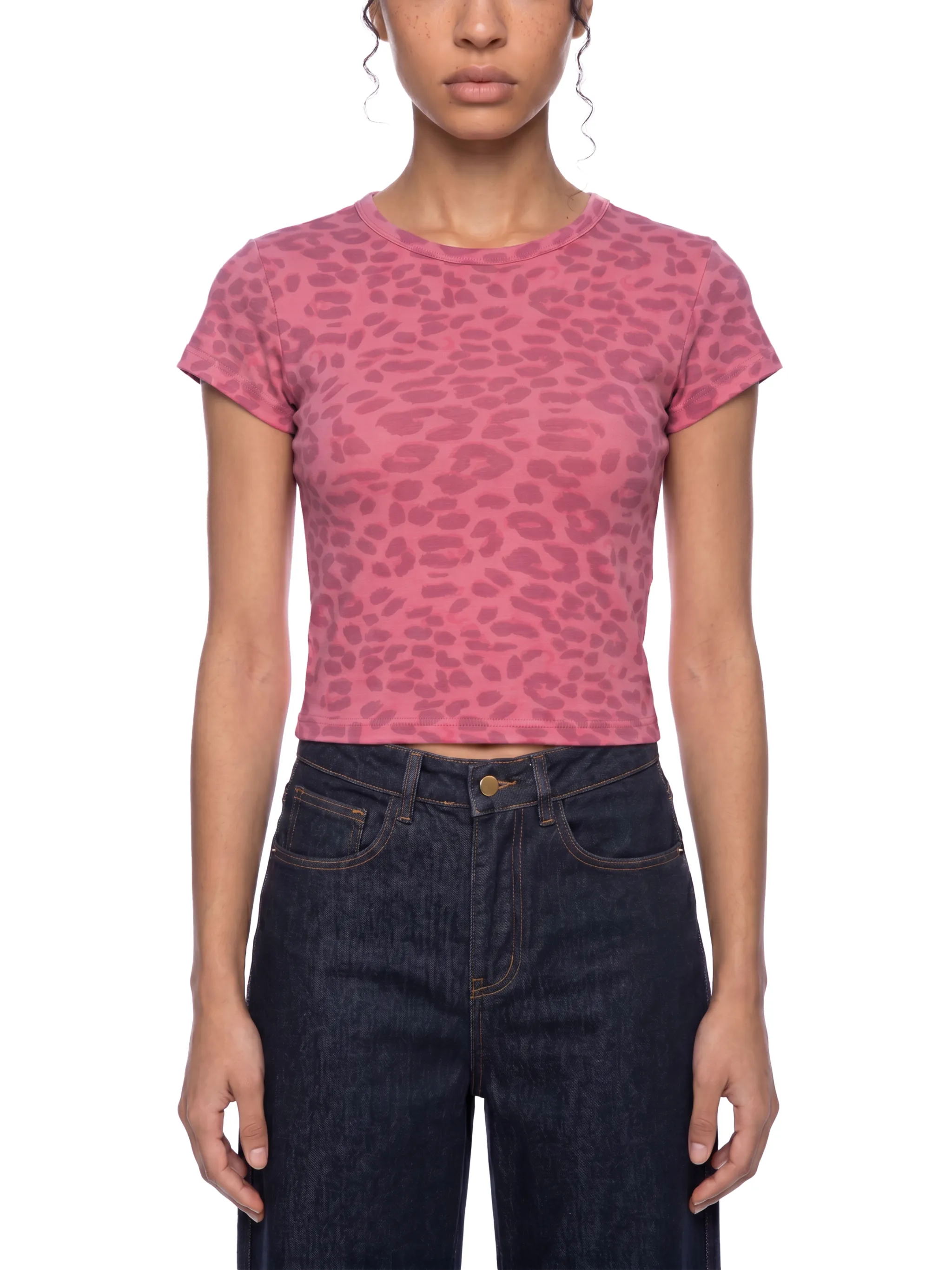 Women’s Leopard Print Crop T-Shirt