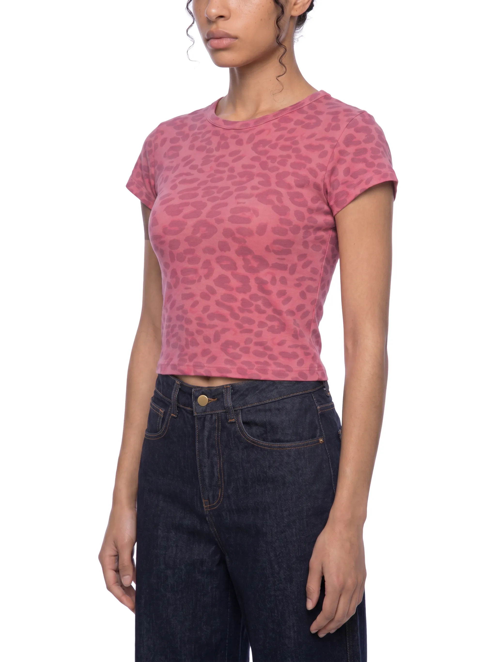 Women’s Leopard Print Crop T-Shirt