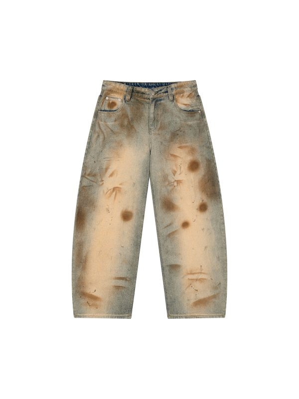 Men’s Vintage Wash Barrel Leg Jeans