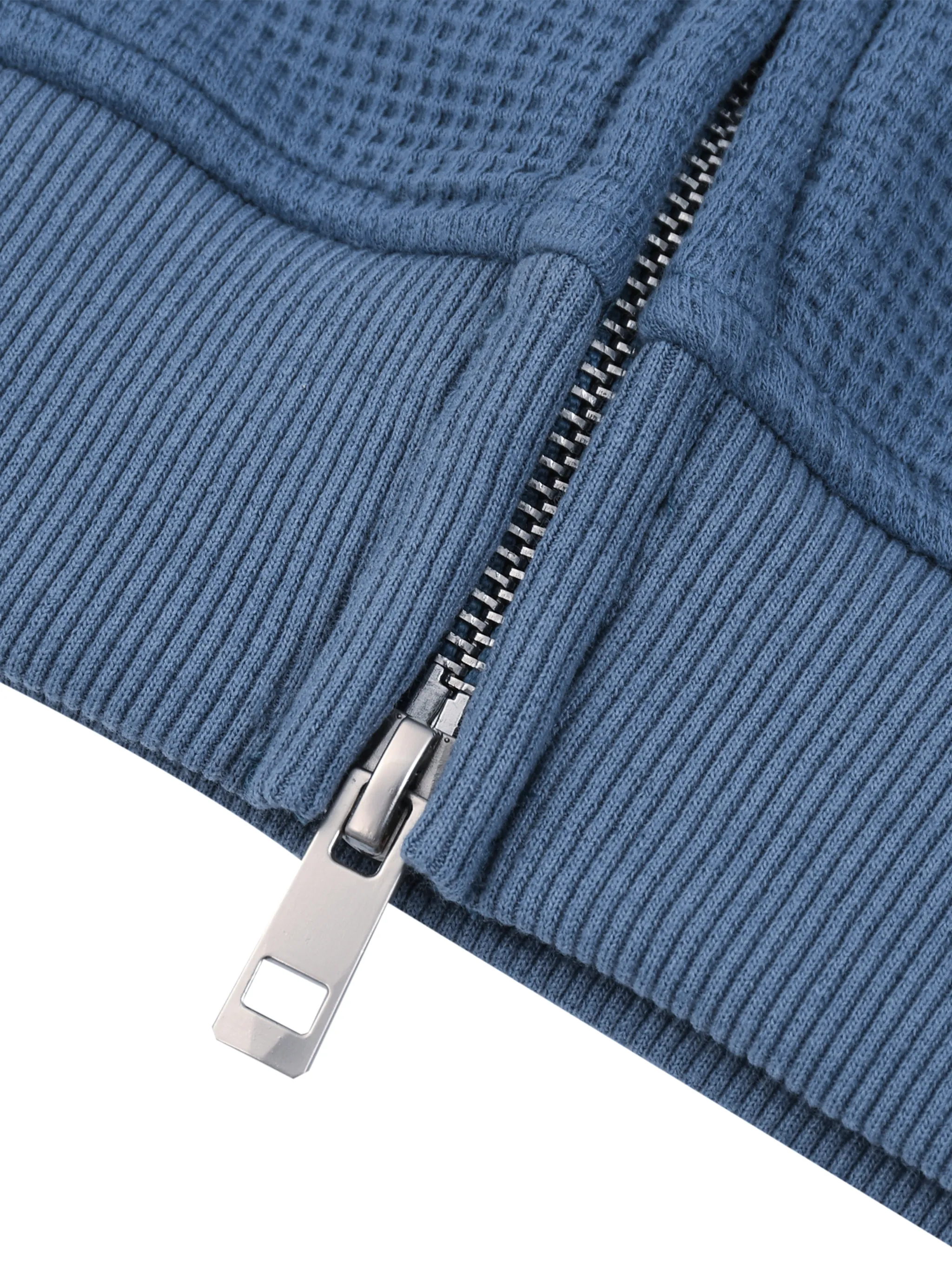 Unisex Waffle Boxy Full Zip Hoodie