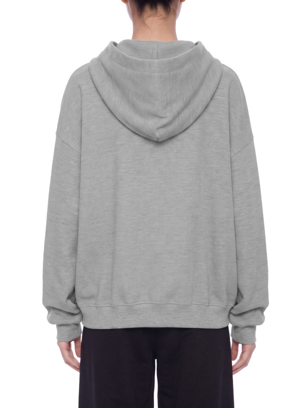 Unisex Waffle Boxy Full Zip Hoodie