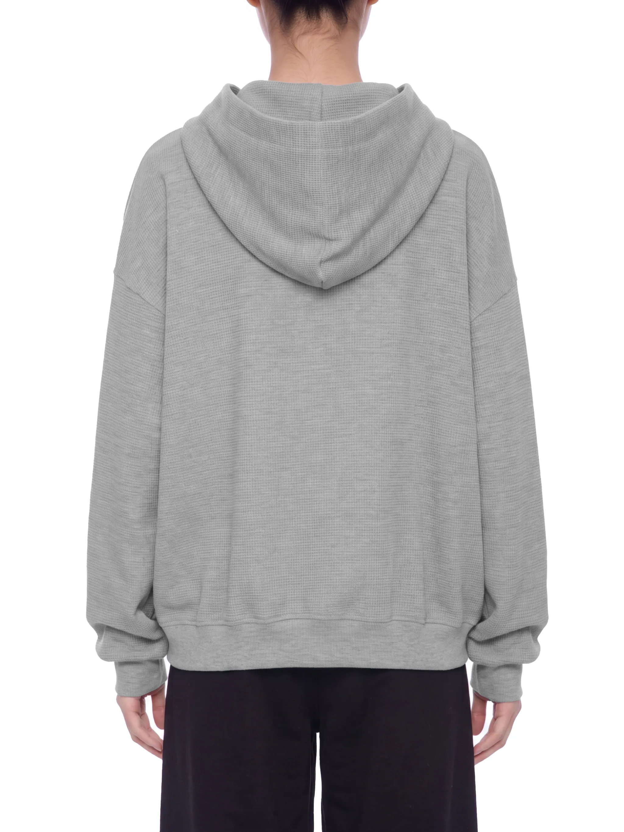 Unisex Waffle Boxy Full Zip Hoodie
