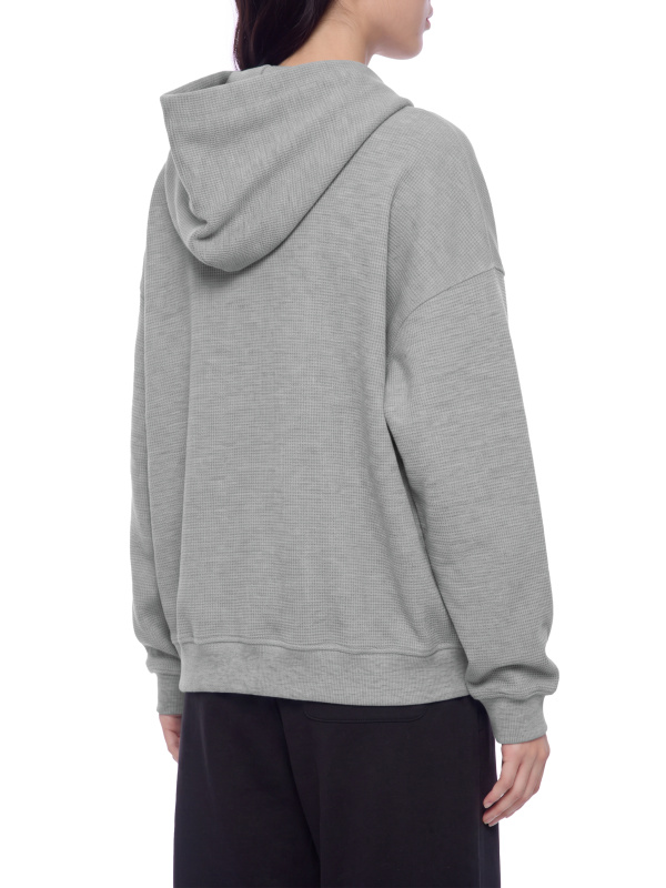 Unisex Waffle Boxy Full Zip Hoodie