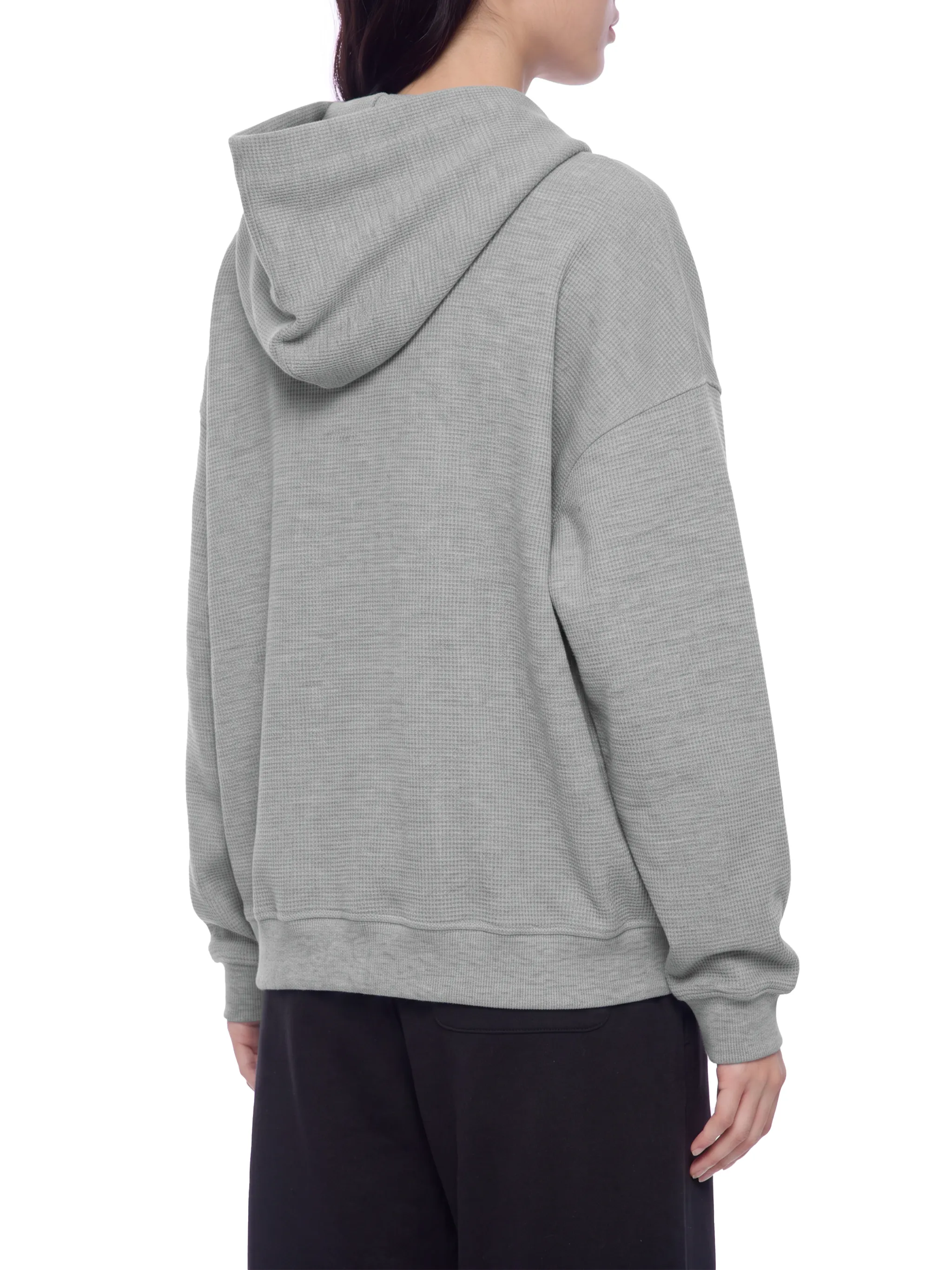 Unisex Waffle Boxy Full Zip Hoodie