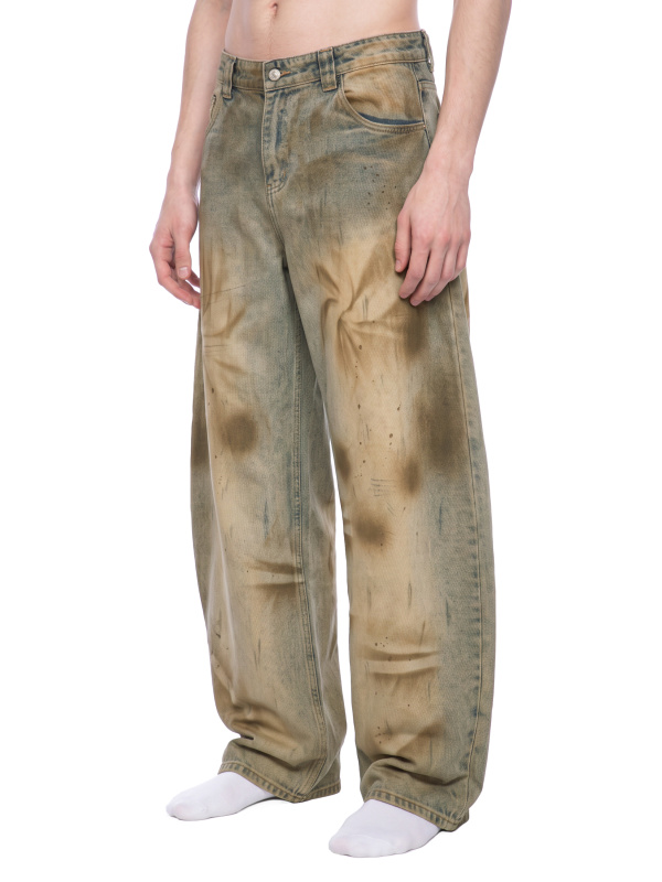 Men’s Vintage Wash Barrel Leg Jeans