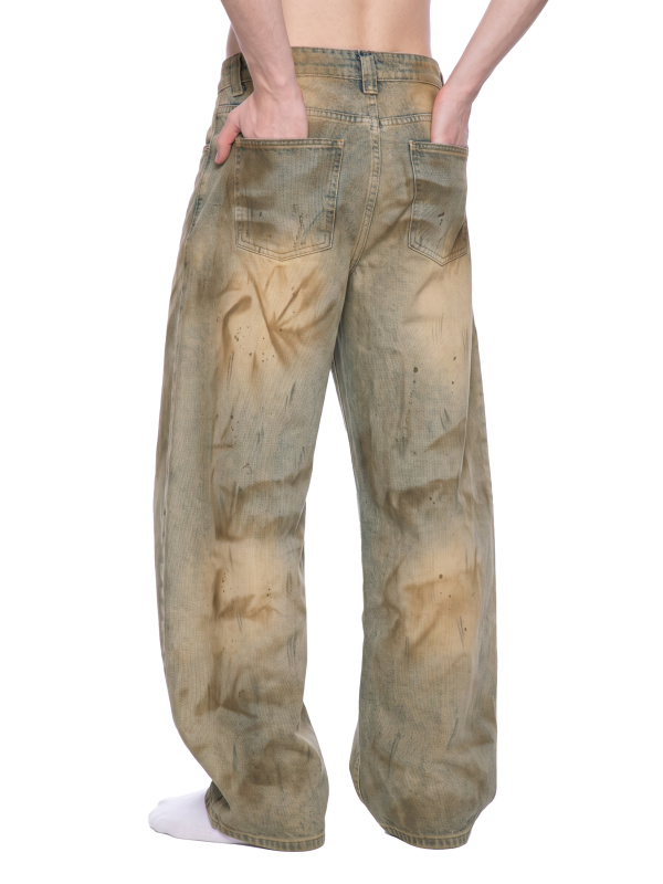 Men’s Vintage Wash Barrel Leg Jeans