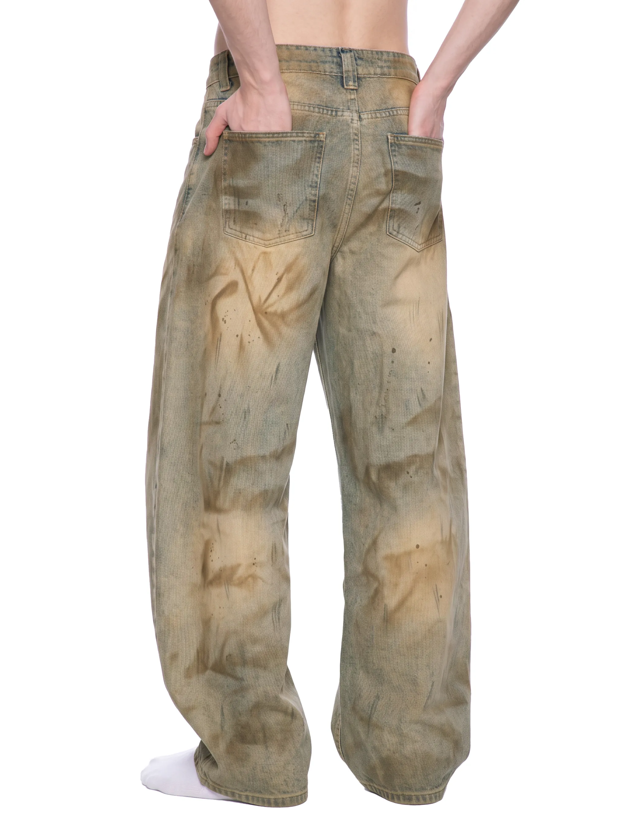 Men’s Vintage Wash Barrel Leg Jeans