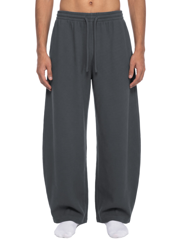 Unisex Waffle Barrel Leg Pants