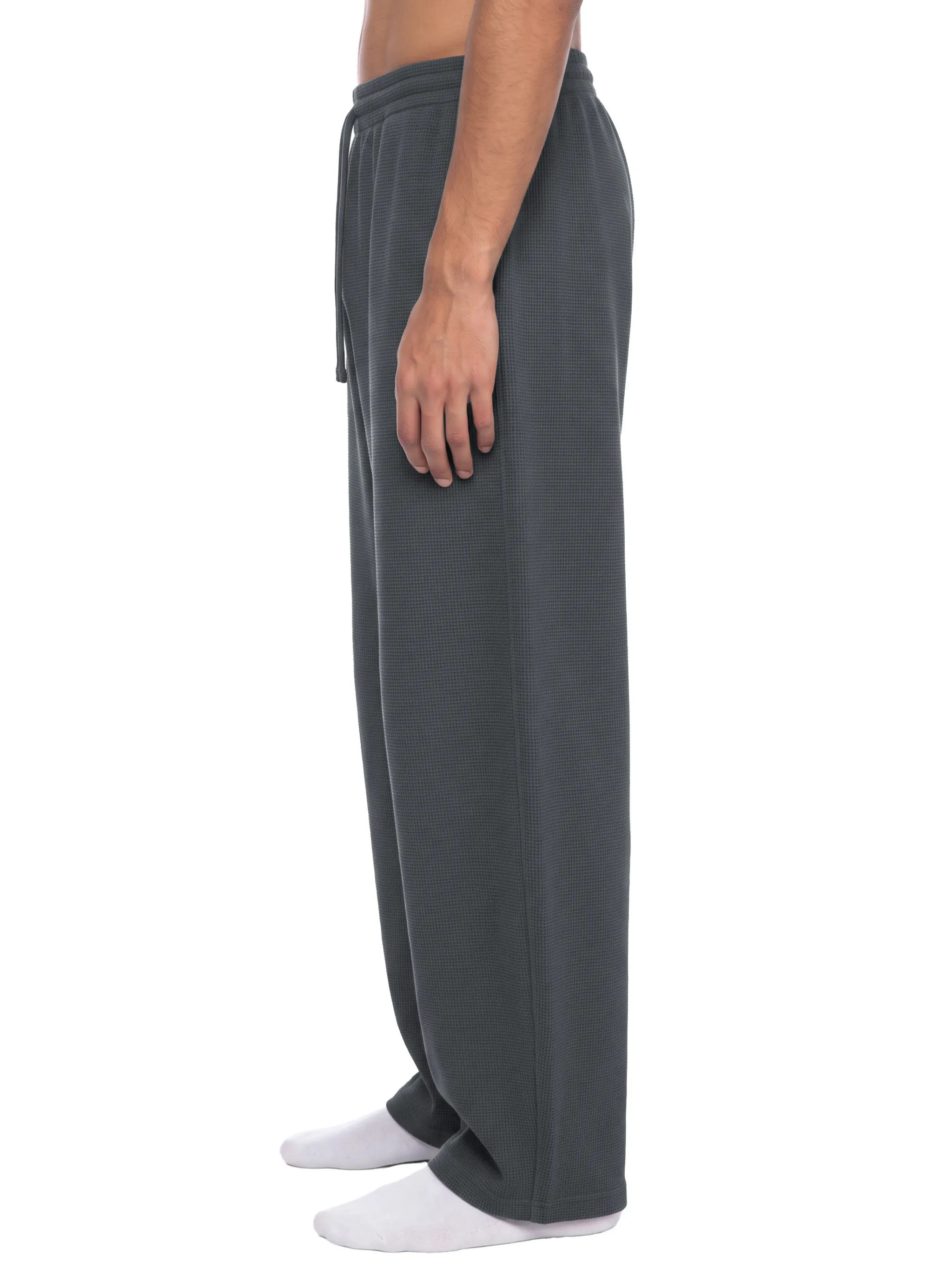 Unisex Waffle Barrel Leg Pants