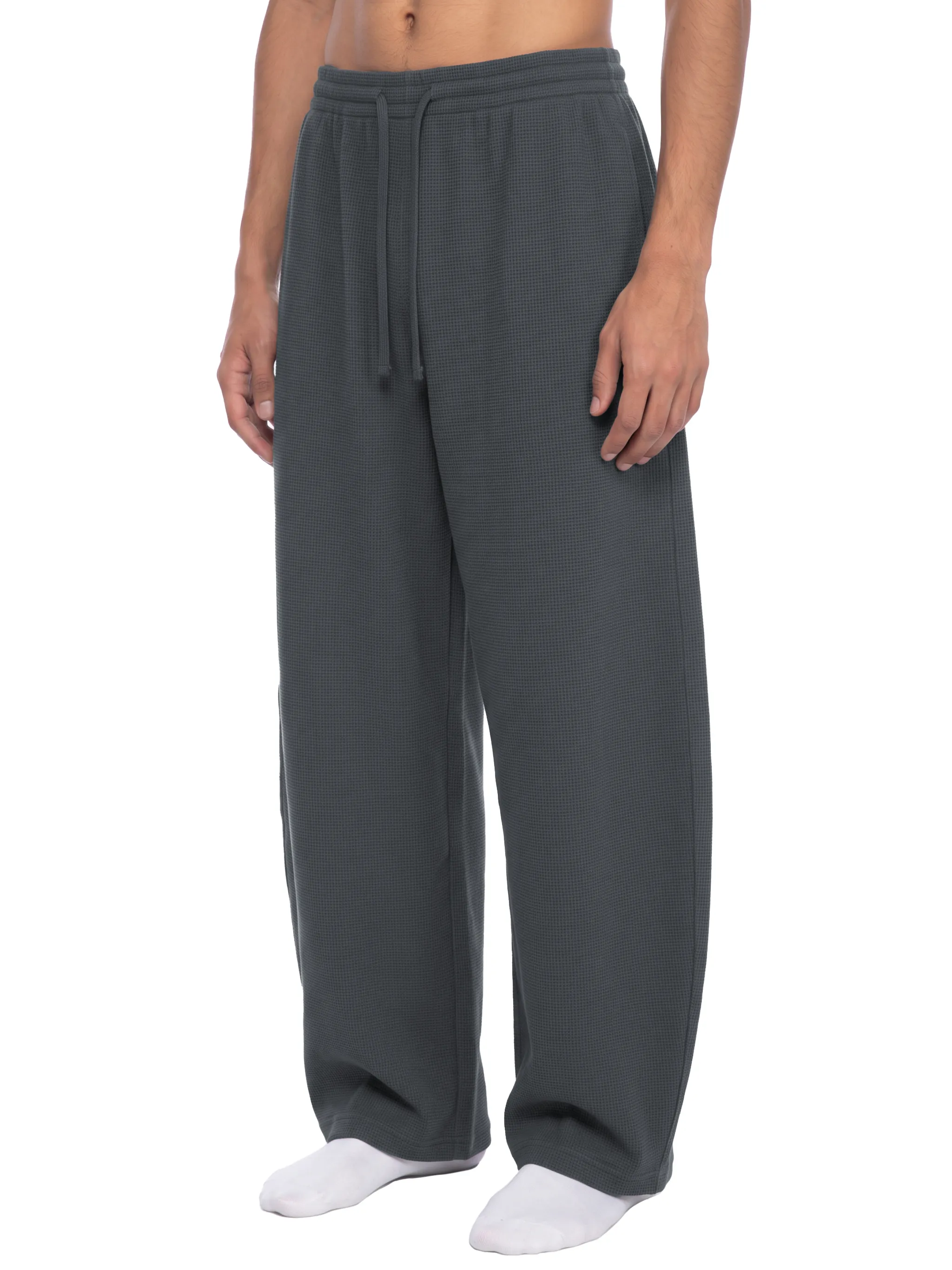 Unisex Waffle Barrel Leg Pants