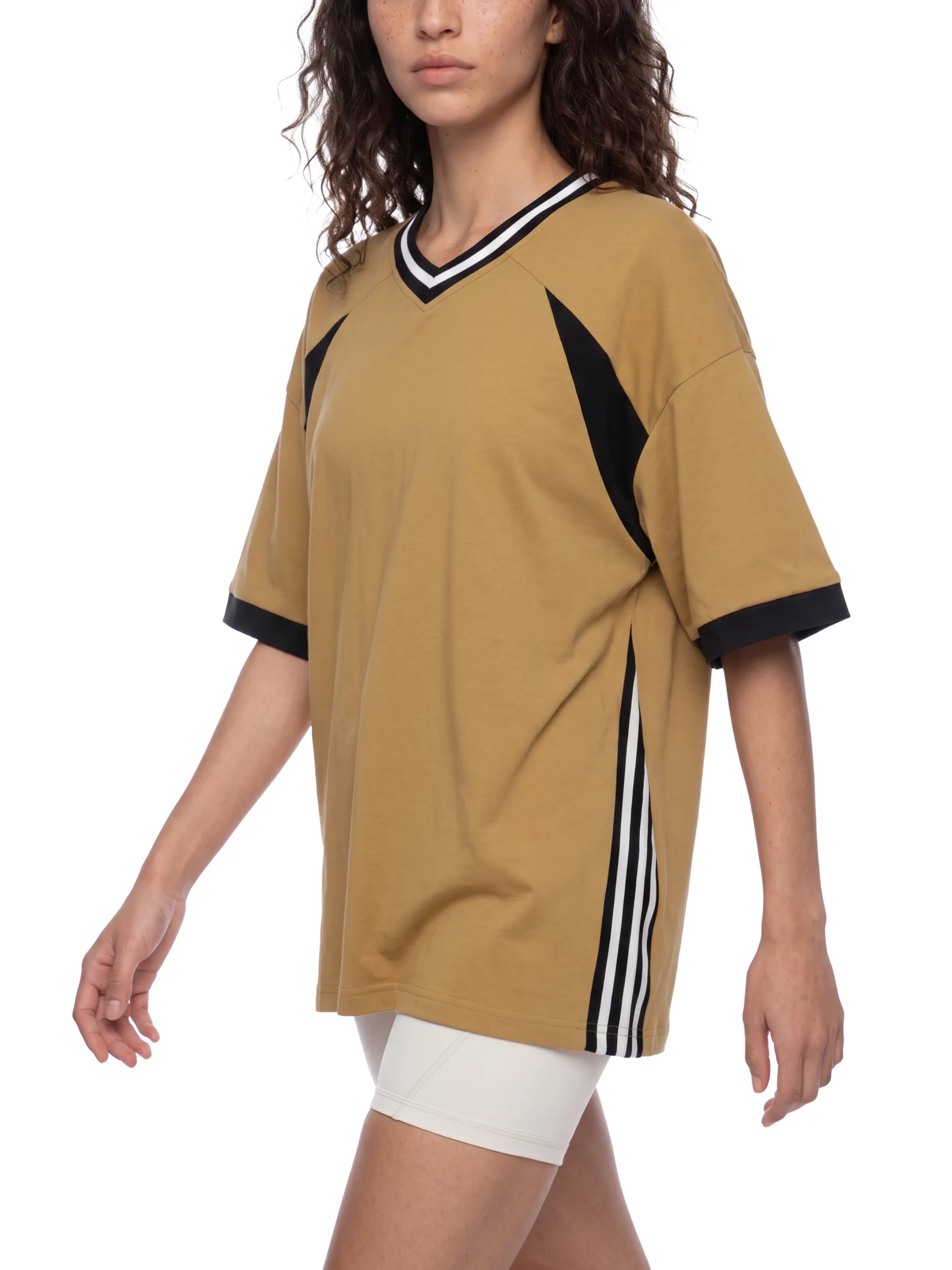 Unisex Color Block V-Neck T-Shirt