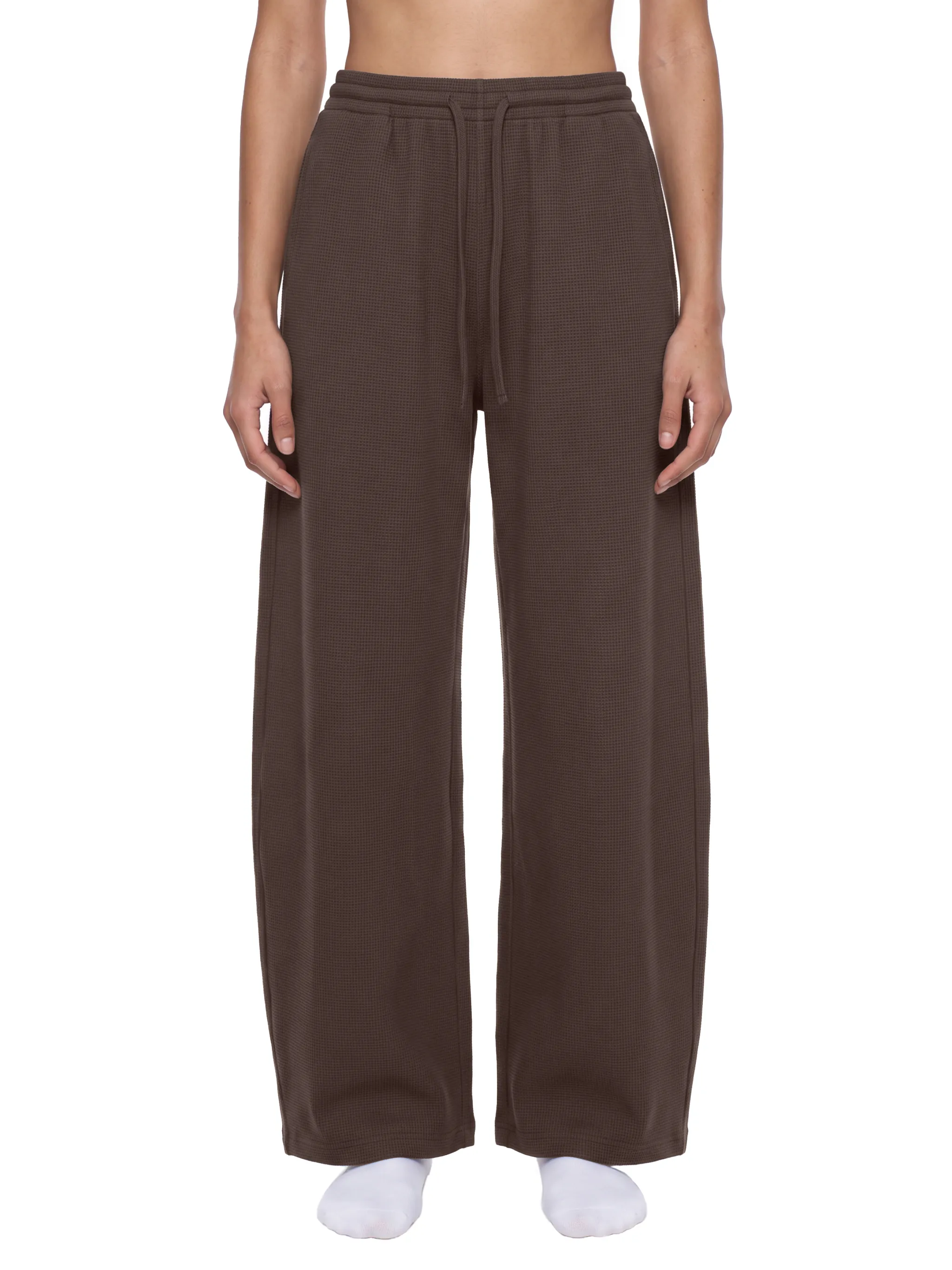 Unisex Waffle Barrel Leg Pants