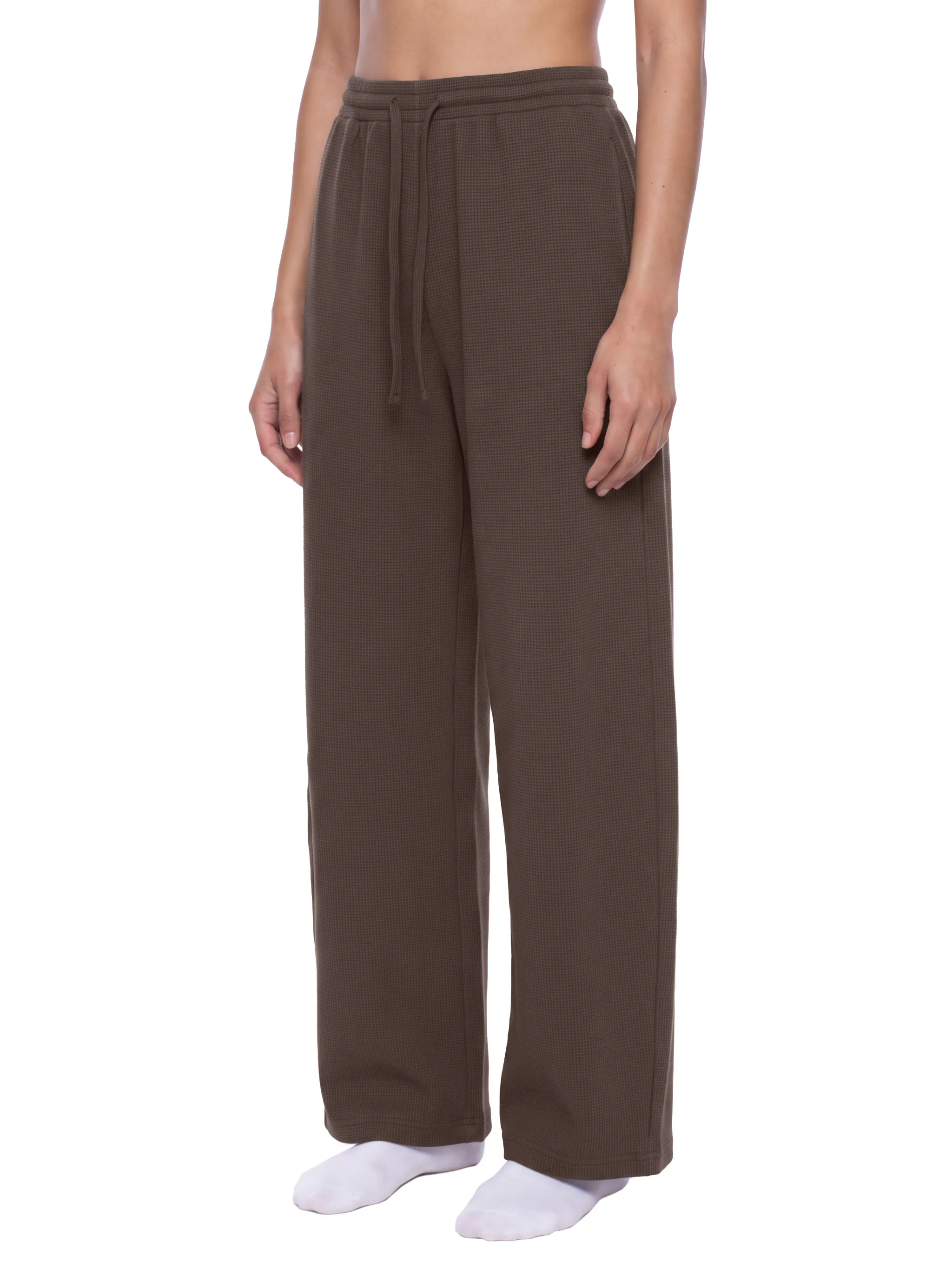 Unisex Waffle Barrel Leg Pants