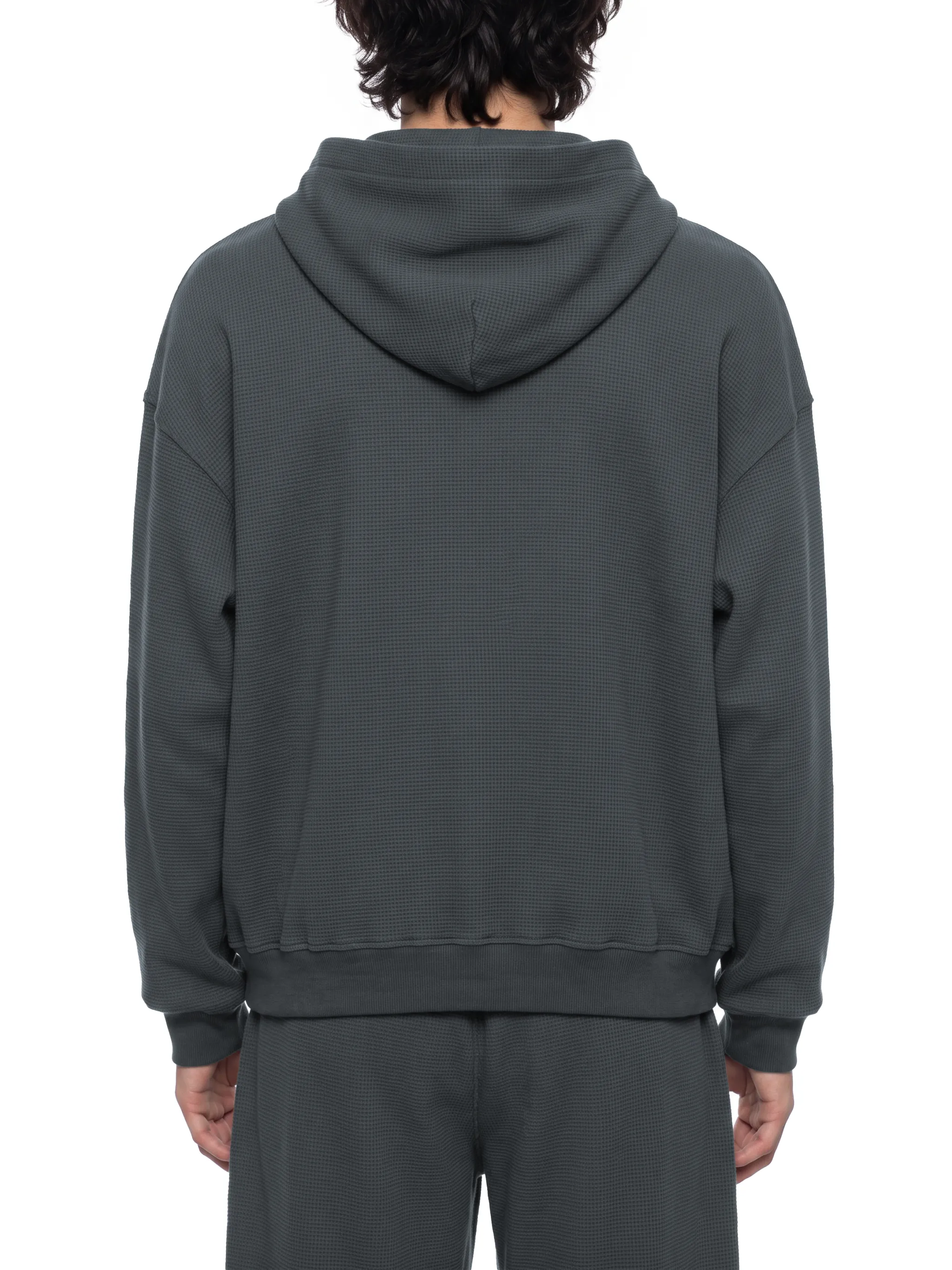 Unisex Waffle Boxy Full Zip Hoodie