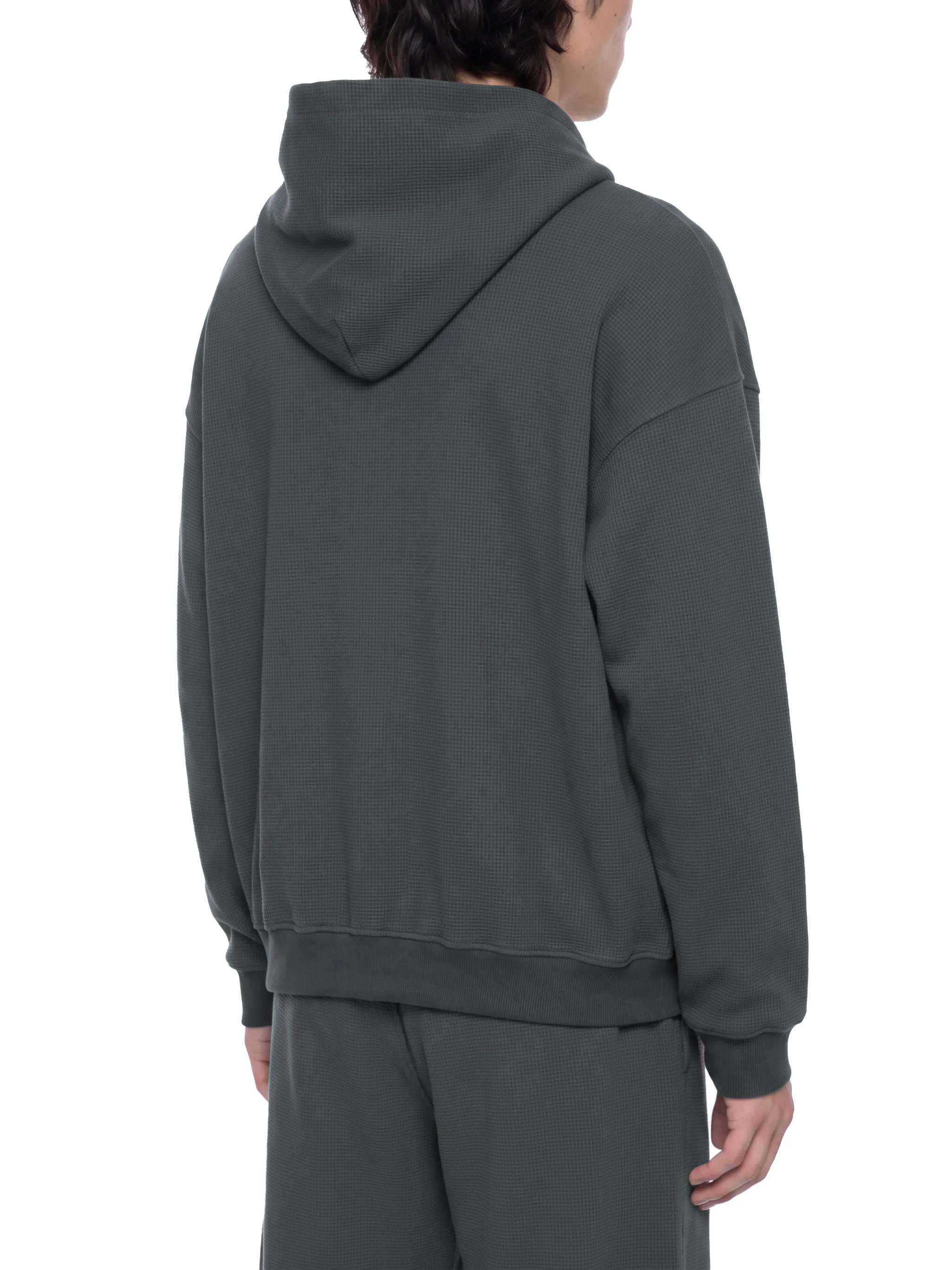 Unisex Waffle Boxy Full Zip Hoodie