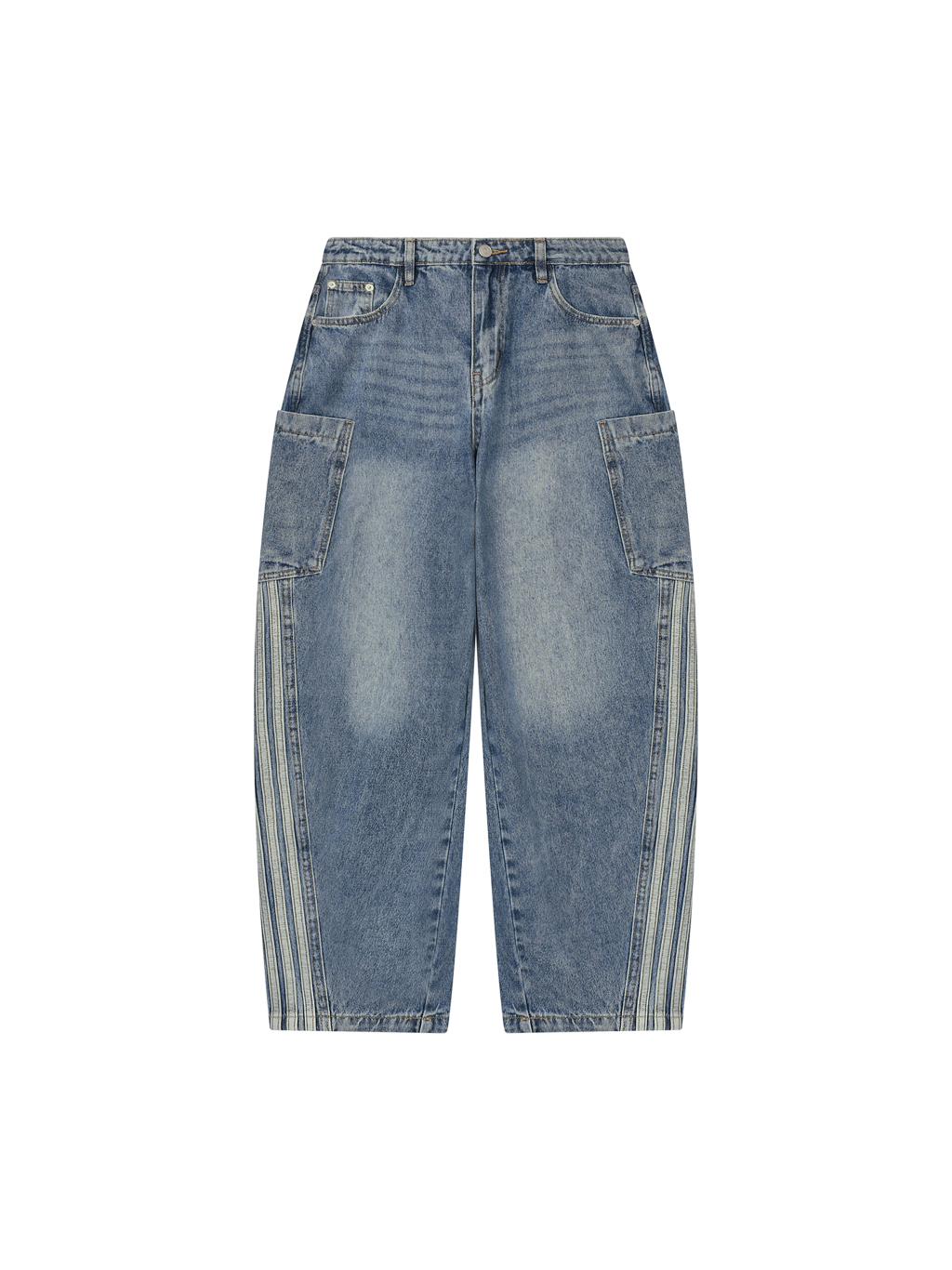 Women's Vintage Wash Barrel Leg Jeans - Main Image