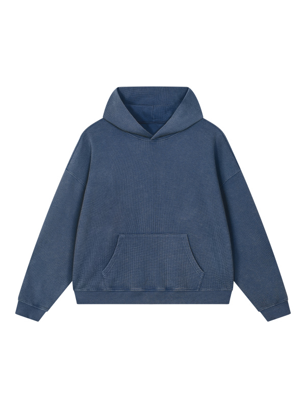 Unisex Vintage Wash Waffle Boxy Hoodie