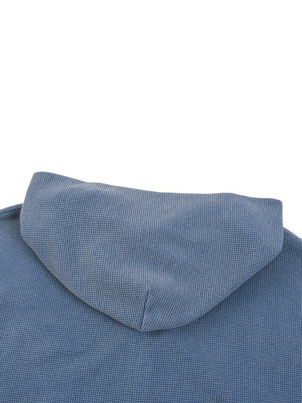Unisex Vintage Wash Boxy Waffle Full Zip Hoodie