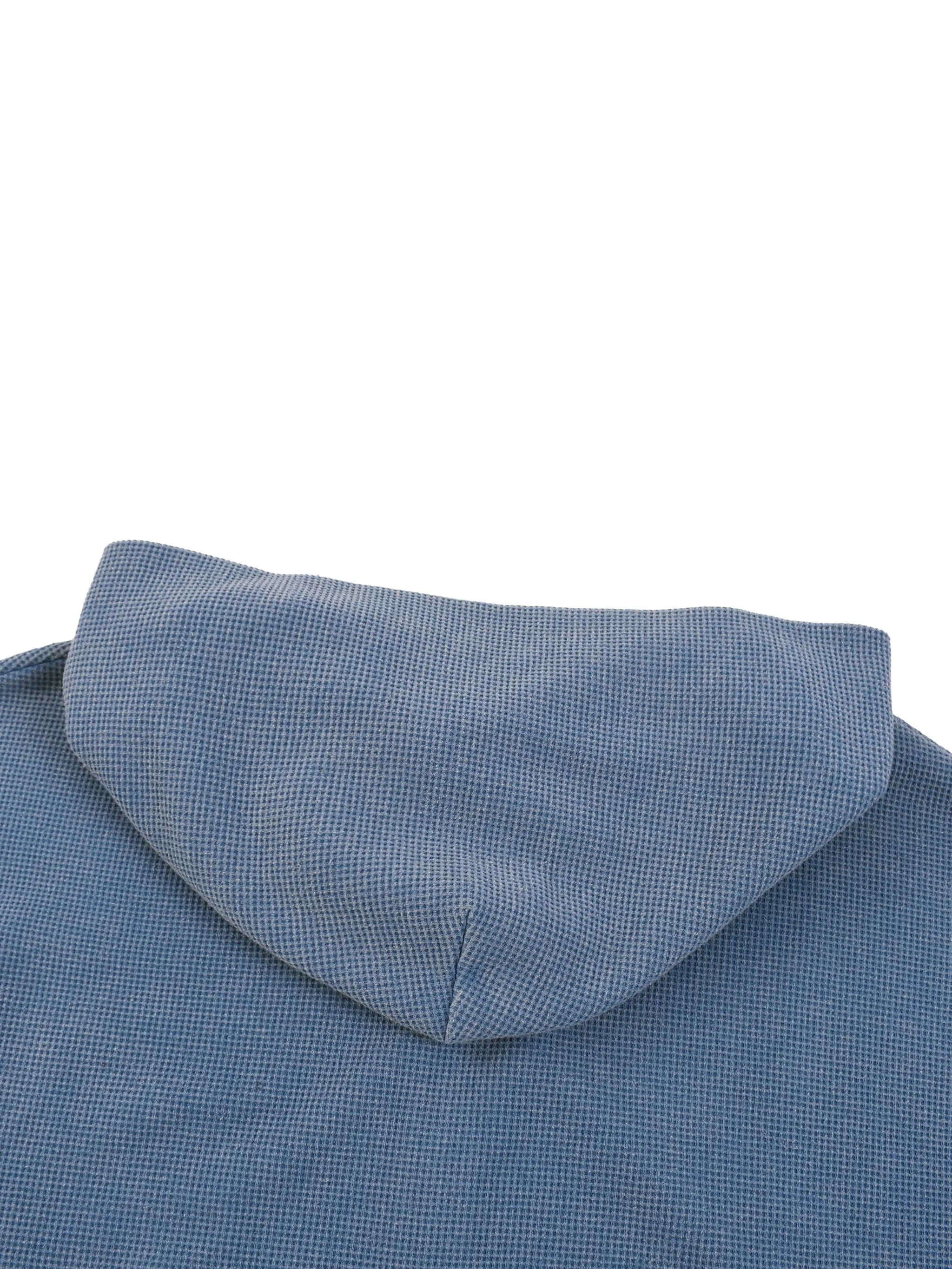 Unisex Vintage Wash Boxy Waffle Full Zip Hoodie