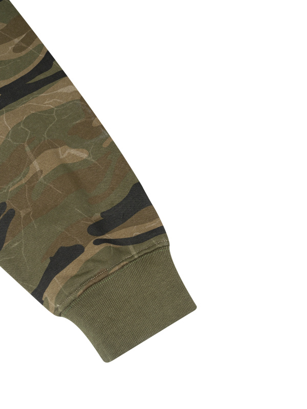Unisex Camo-Splice Raglan Zip Hoodie