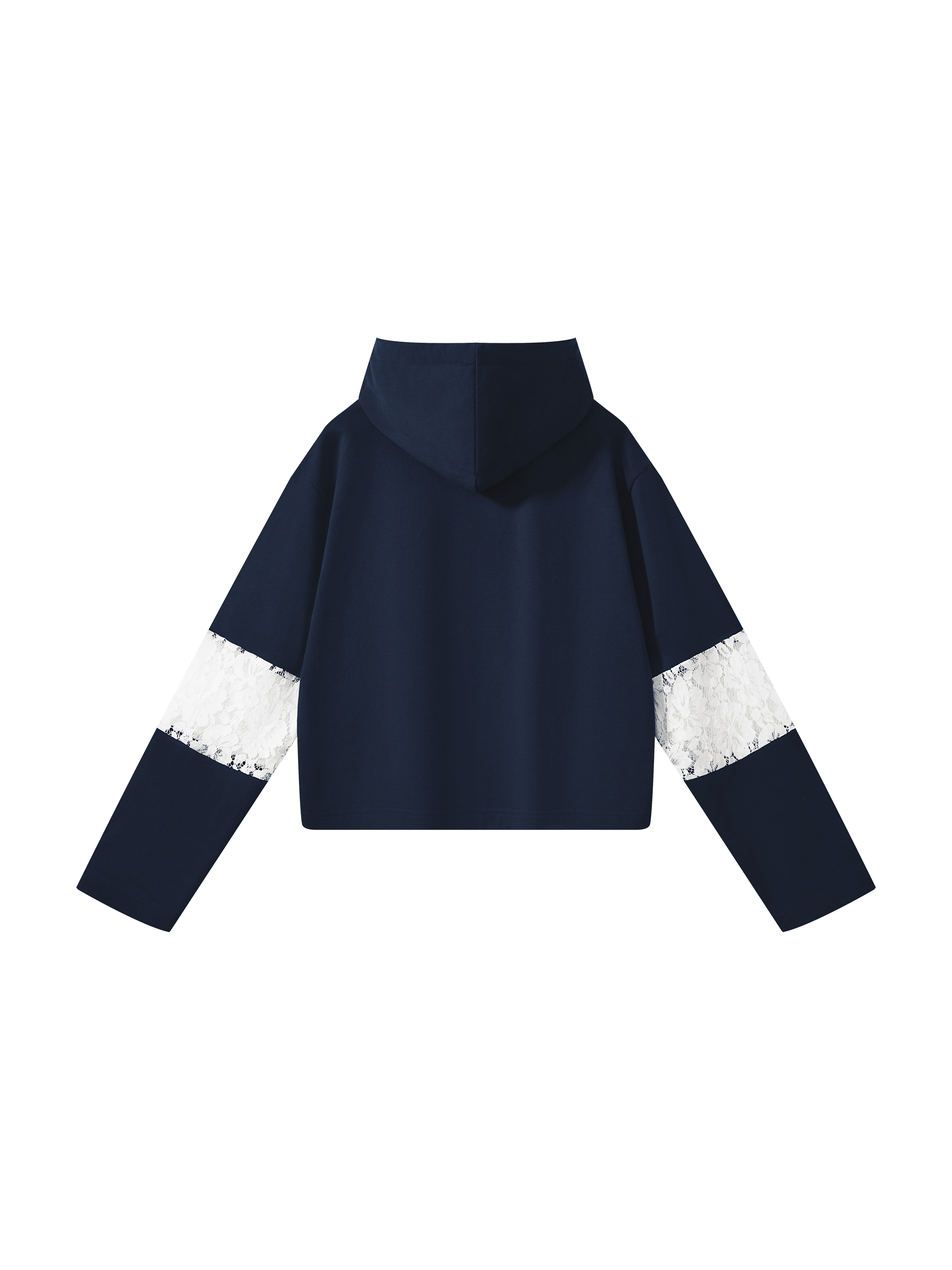 Women's Cropped Lace-Panel Hoodie #WT0236 | TAPSTITCH