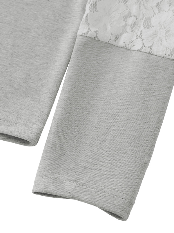 Women’s Cropped Lace-Panel Hoodie