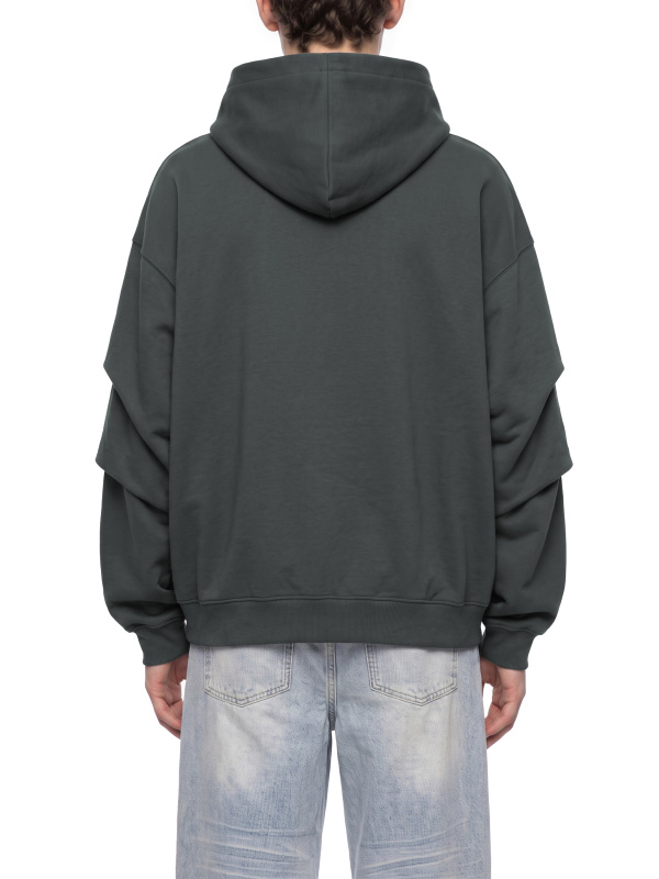 Unisex Heavyweight Ruched Sleeves Hoodie