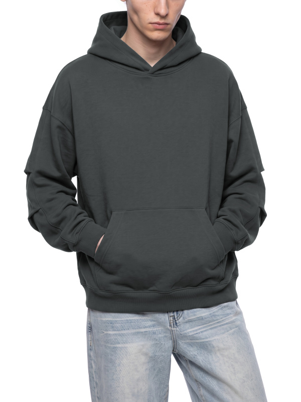 Unisex Heavyweight Ruched Sleeves Hoodie