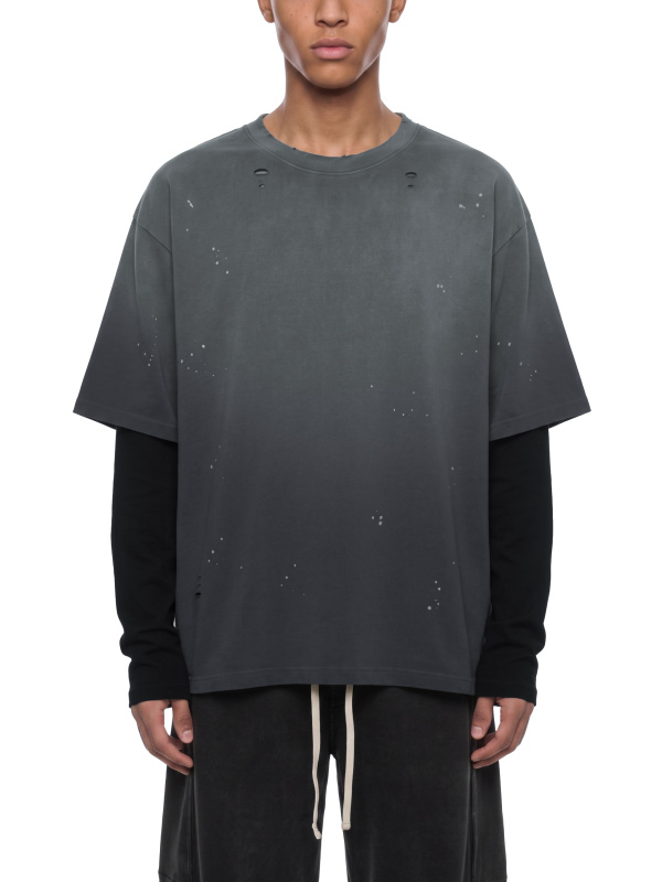 Unisex Vintage Wash Distressed Layer T-Shirt