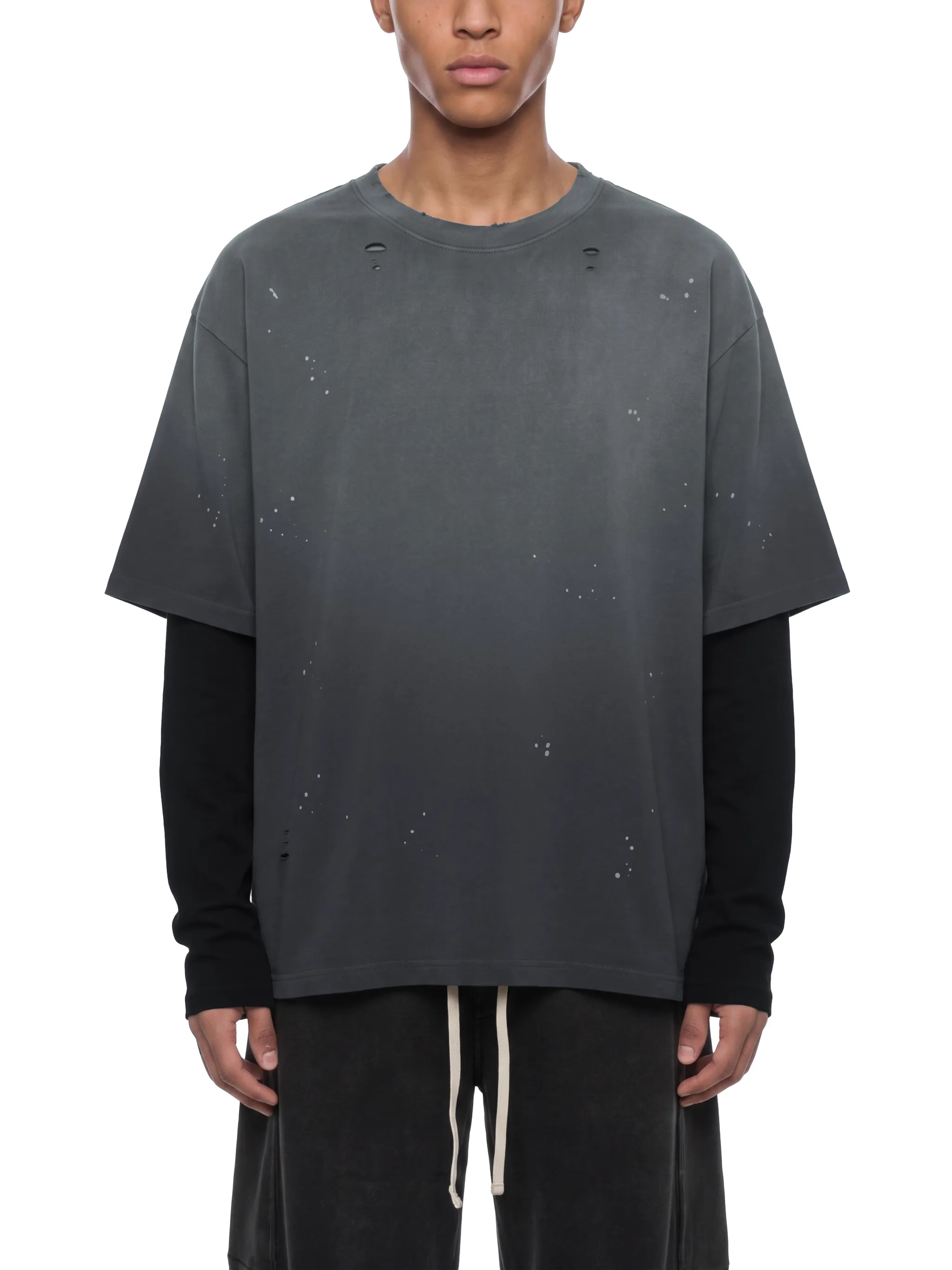 Unisex Vintage Wash Distressed Layer T-Shirt