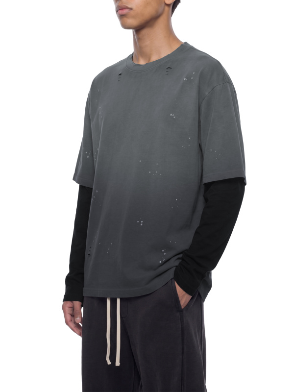 Unisex Vintage Wash Distressed Layer T-Shirt
