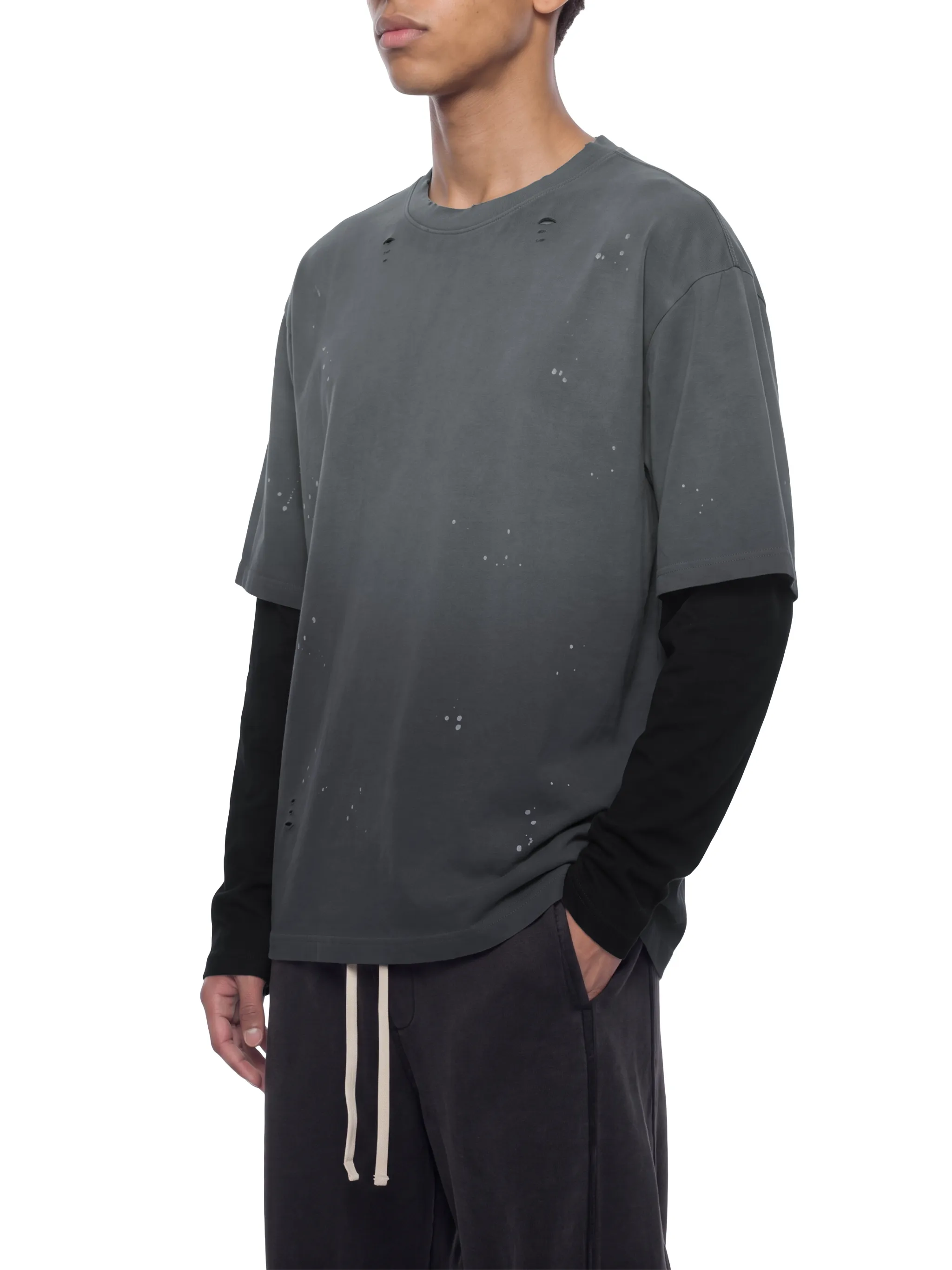 Unisex Vintage Wash Distressed Layer T-Shirt