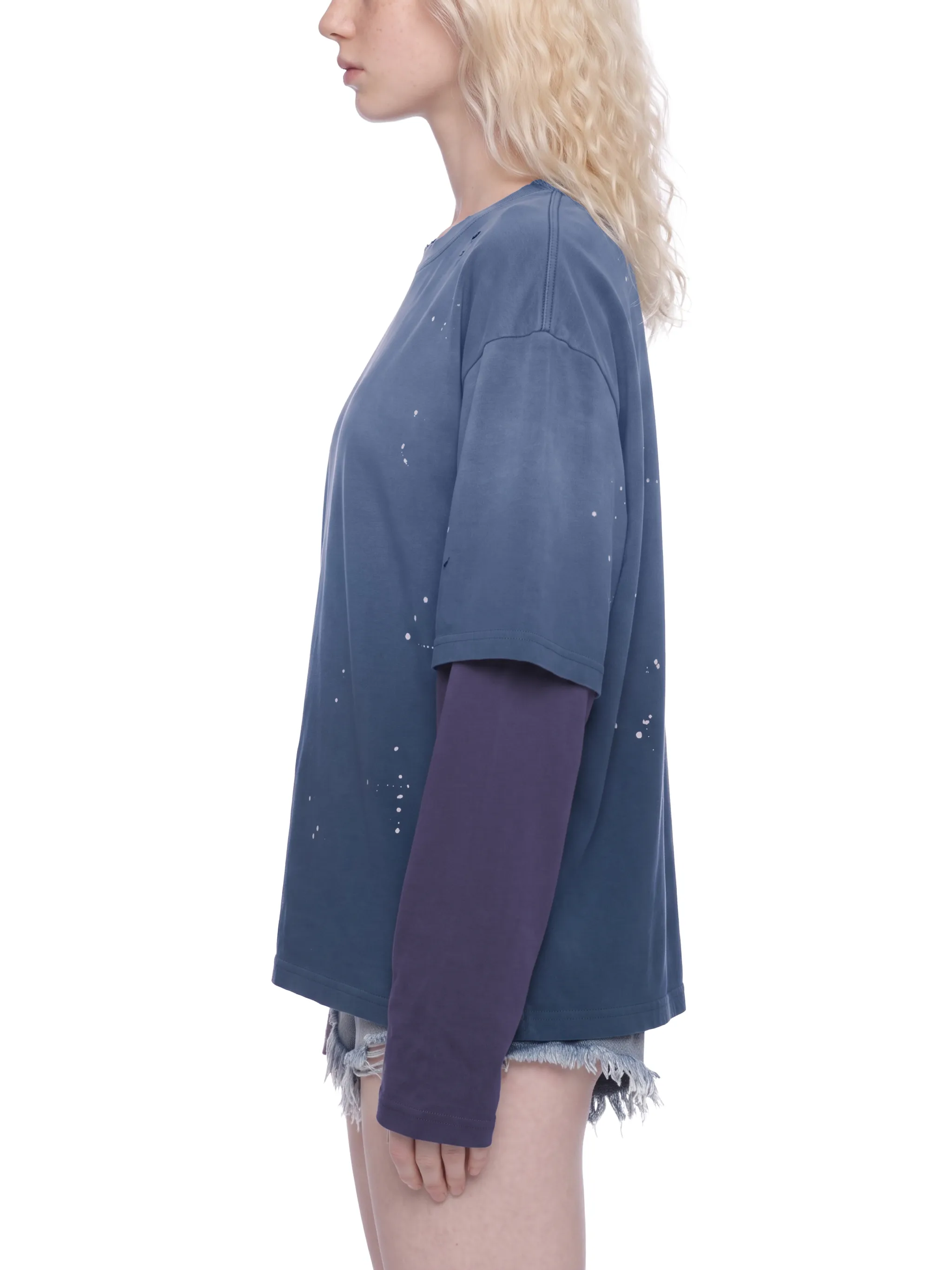 Unisex Vintage Wash Distressed Layer T-Shirt