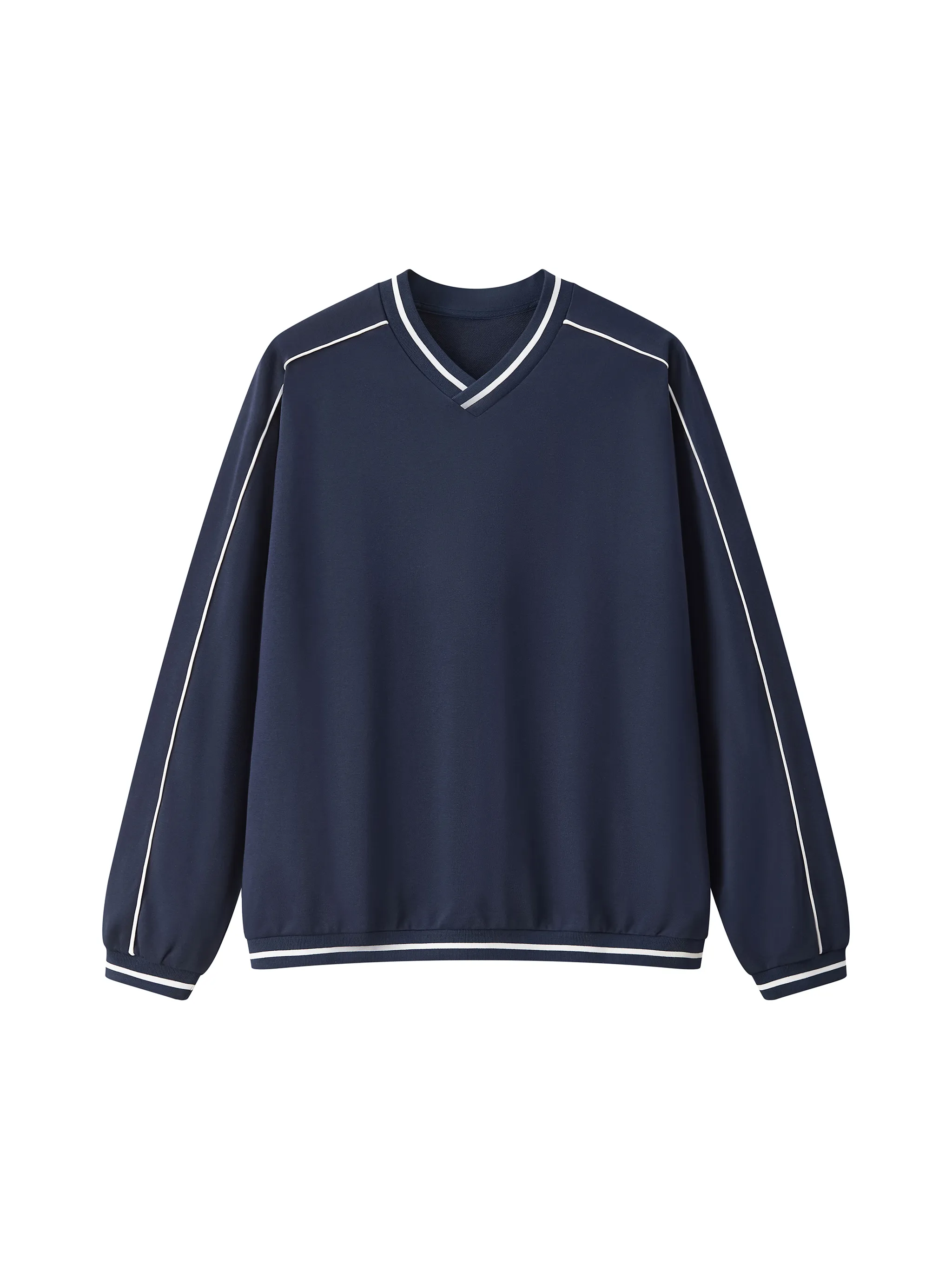 Unisex Color Block V-Neck Sweatshirt - Main Image