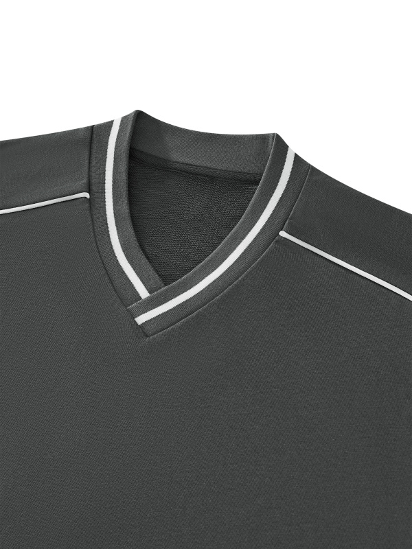 Unisex Color Block V-Neck Sweatshirt