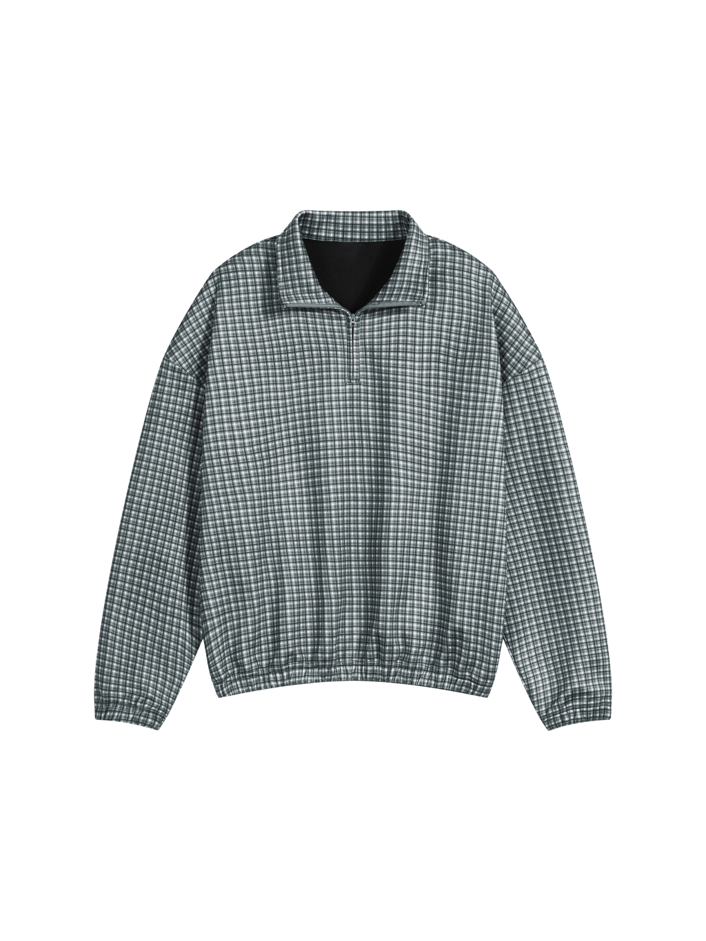 Unisex Plaid Quarter-Zip Sweatshirt - Main Image