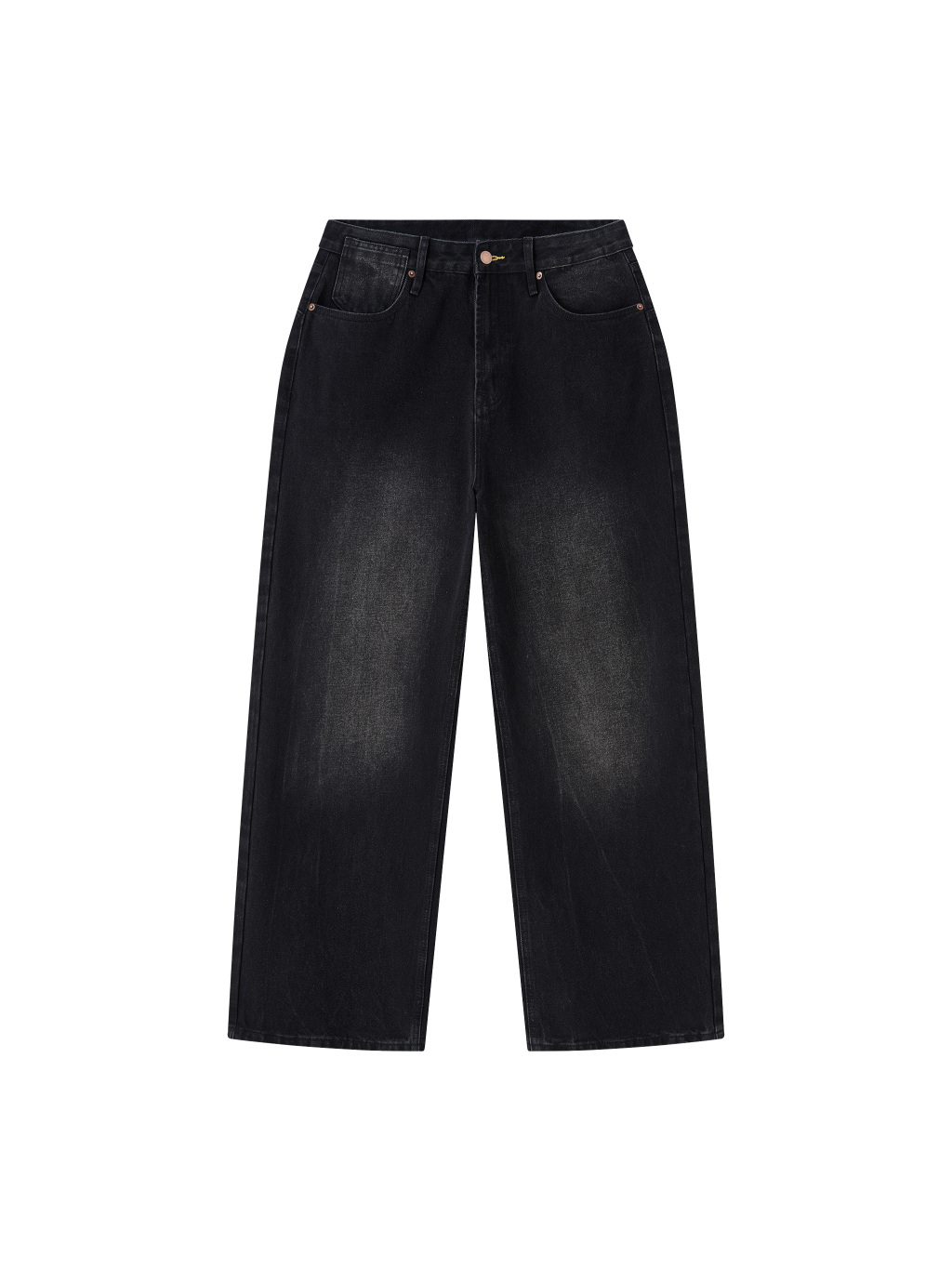 Men's Vintage Wash Wide Leg Jeans - Main Image