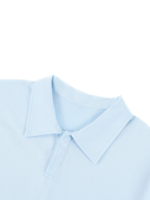 Unisex Loose Long Sleeve Polo Shirt