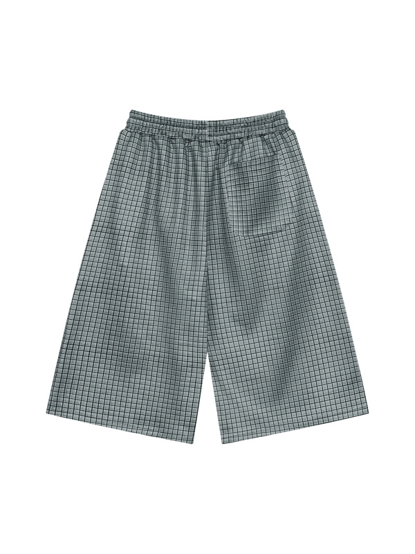 Unisex Plaid Drawstring Shorts